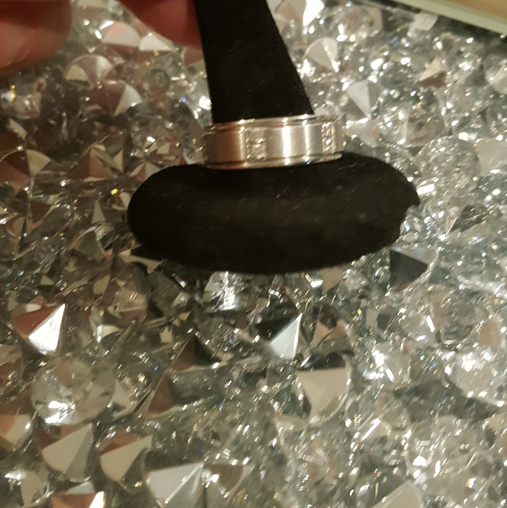 SS WEDDING BAND WITH CZ